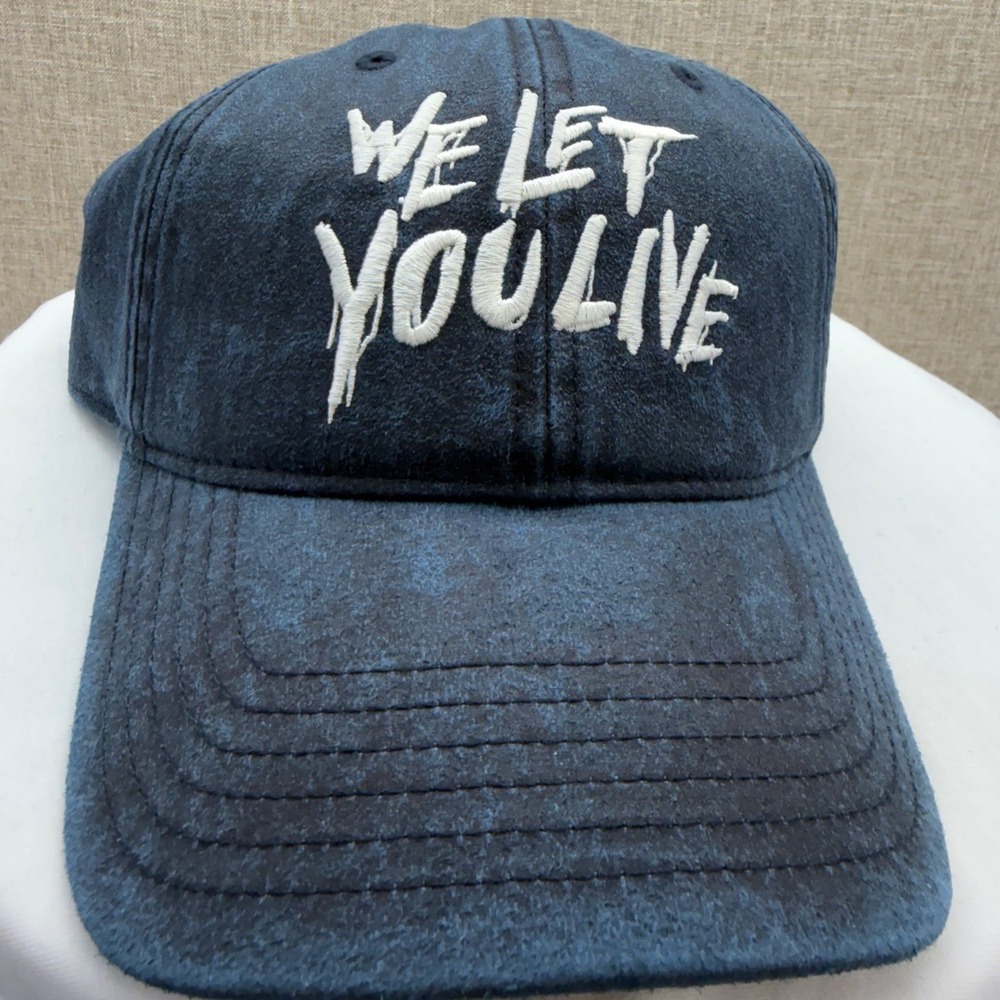 The Last of Us We Let You Live Blue Distressed Baseball Cap Hat Mad Engine NWT